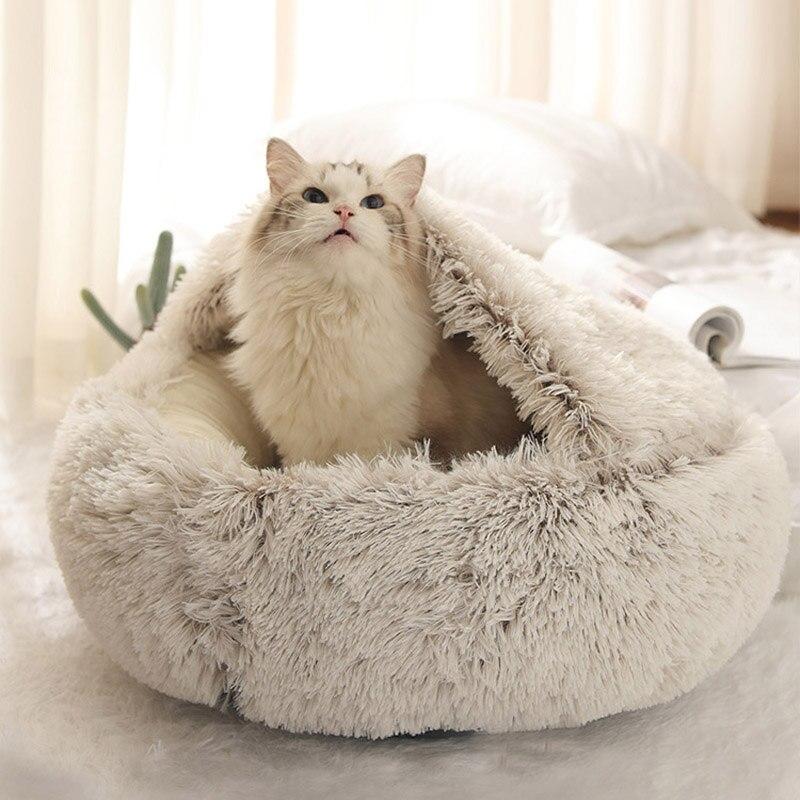 ComfyPet - Plush Basket Bed for Cats and Small Dogs
