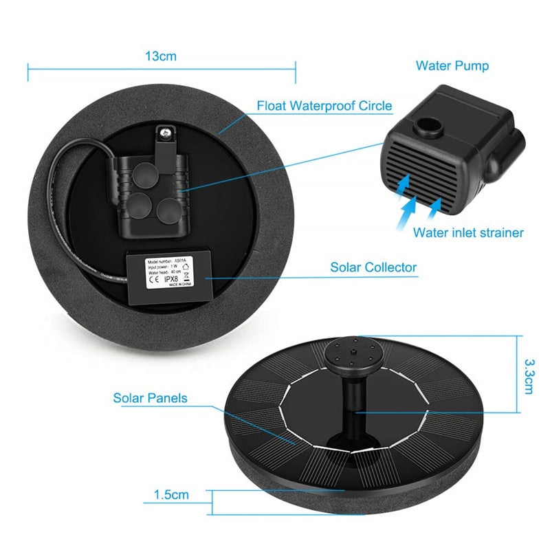ZenFlow Fountain - Solar Powered Garden Water Fountain