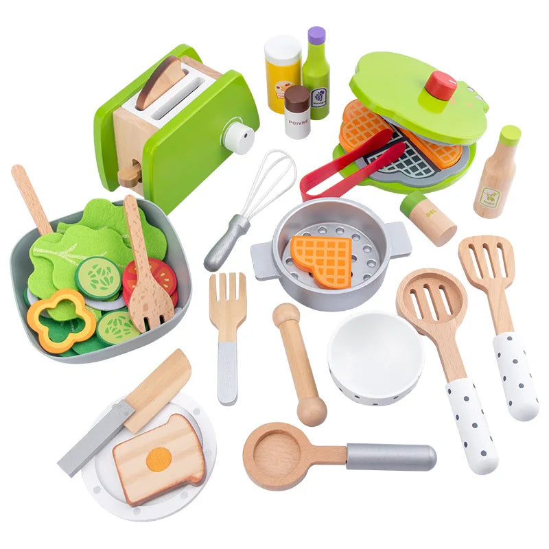 WoodPlay Set - Realistic Wooden Kitchen Toy for Kids