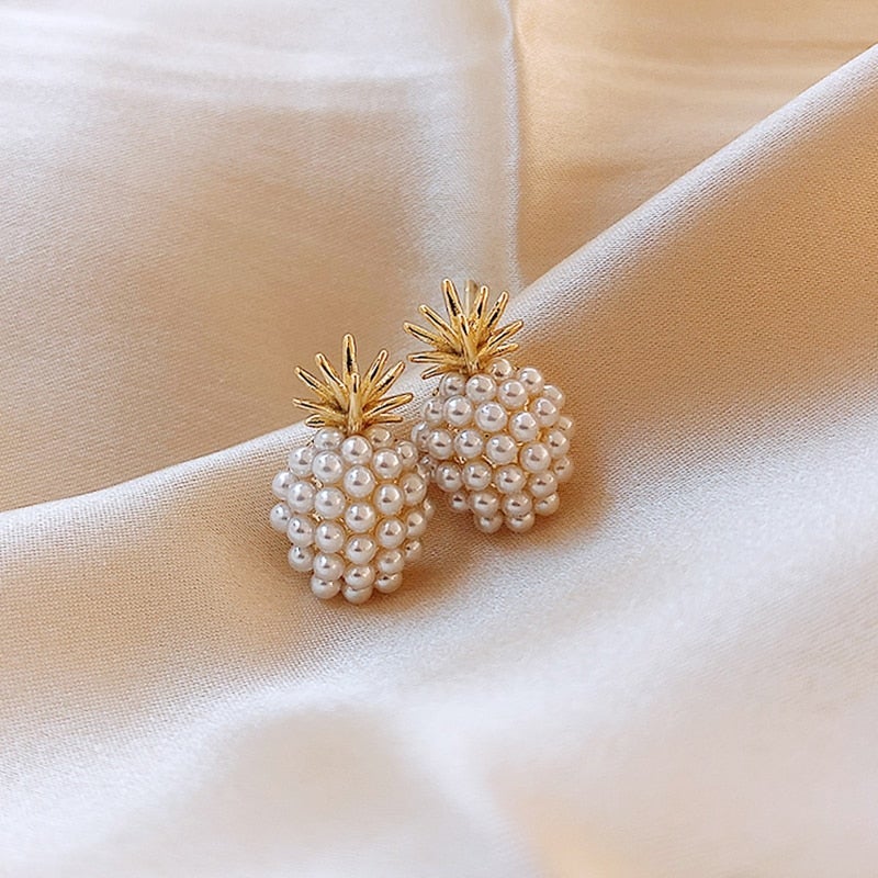 Leilani - Tropical Pineapple Pearl Earrings for Women