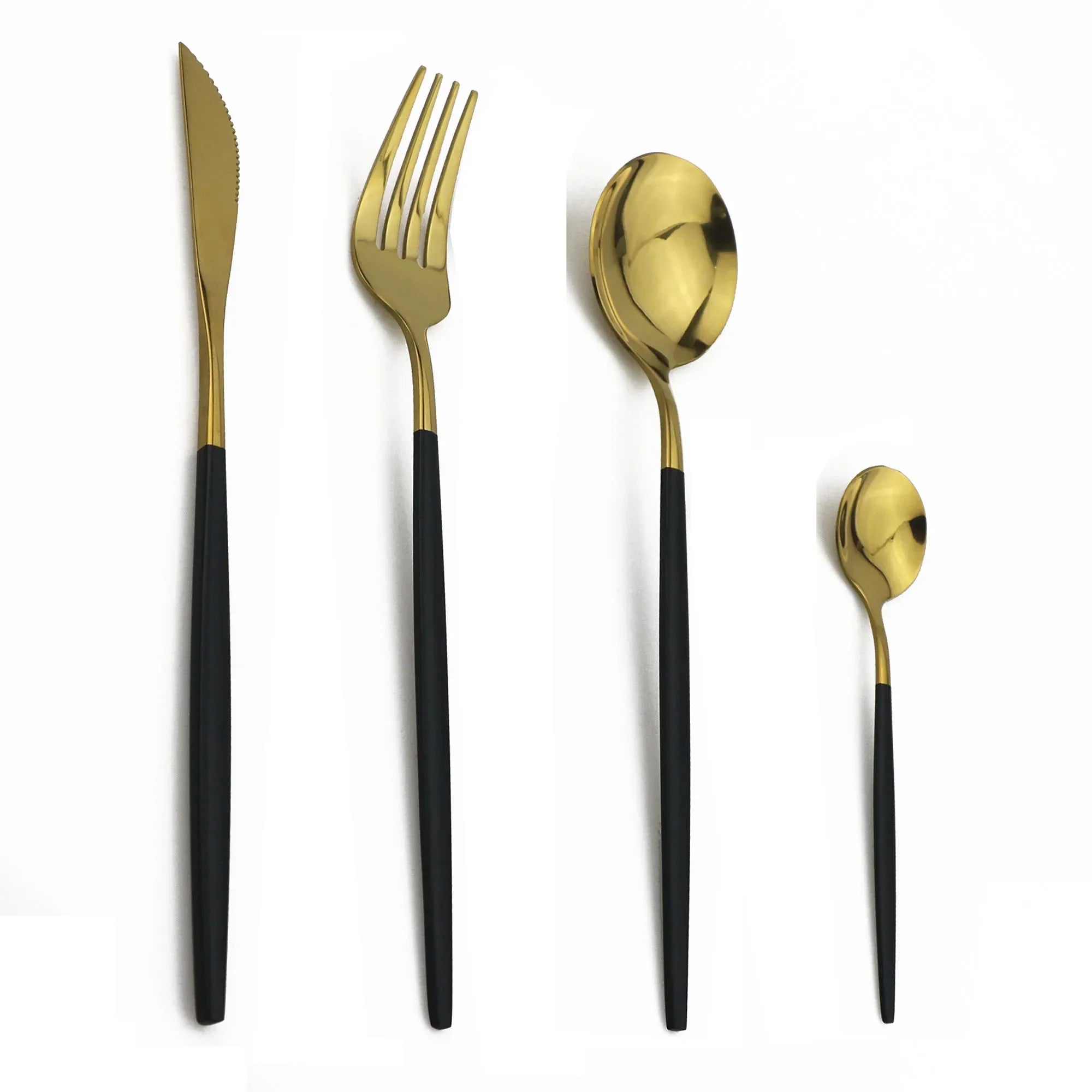 Luxe Black-Gold Stainless Cutlery Set