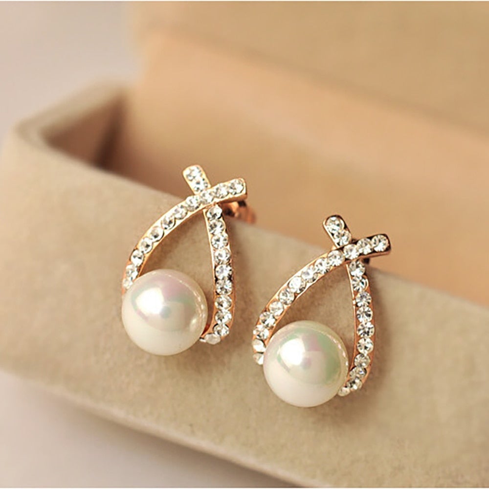 Marie - Glitter Pearl Earrings for Women