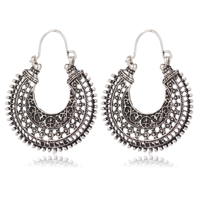 Tibetan Filigree Earrings - Ornate Sterling Silver Statement Pair