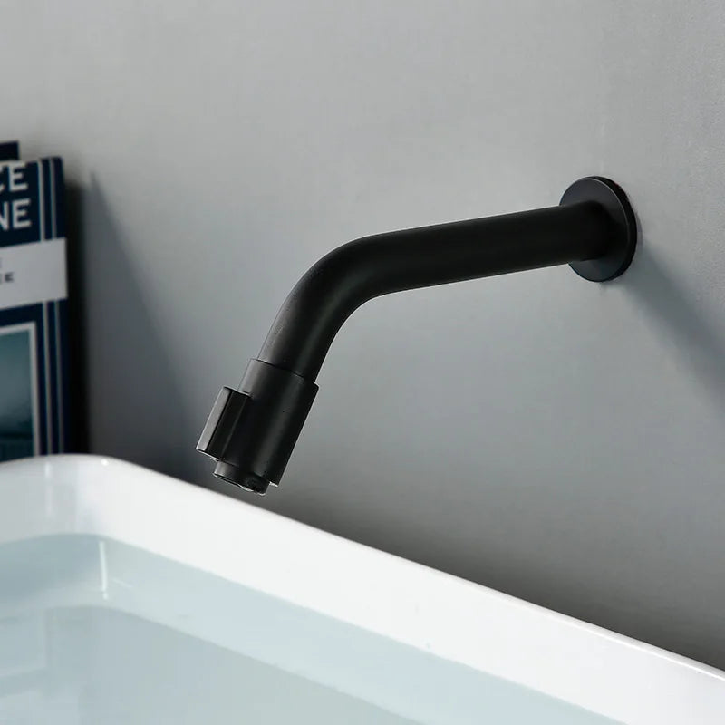 Matte Black Wall Faucet - Luxe Bath & Kitchen Tap