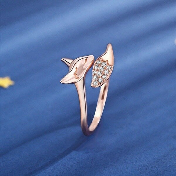 Renara Silver Fox Ring - Rose Gold and Silver Statement Ring