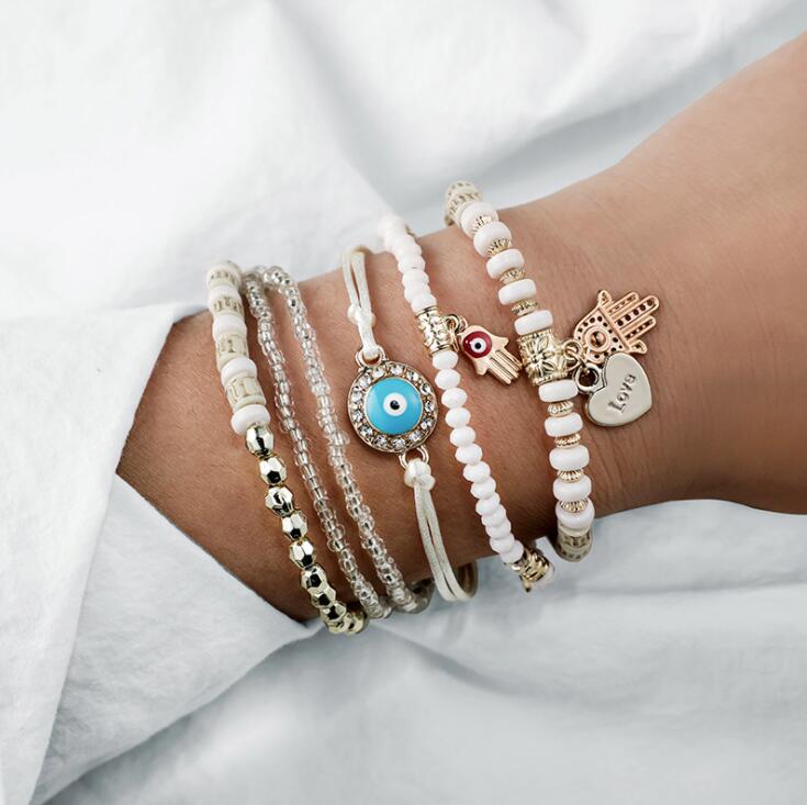 Zahara - Evil Eye Bracelet Set for Women