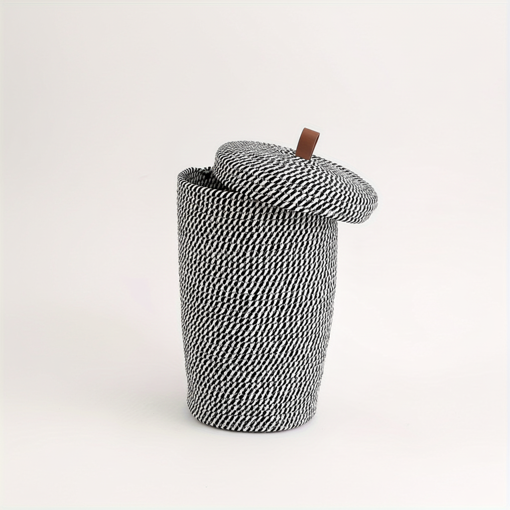 Handwoven Storage Basket | Wicker Basket with Lid for Stylish Organization 5