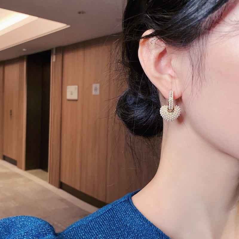 Anne - Gold Pearl Earrings for Women