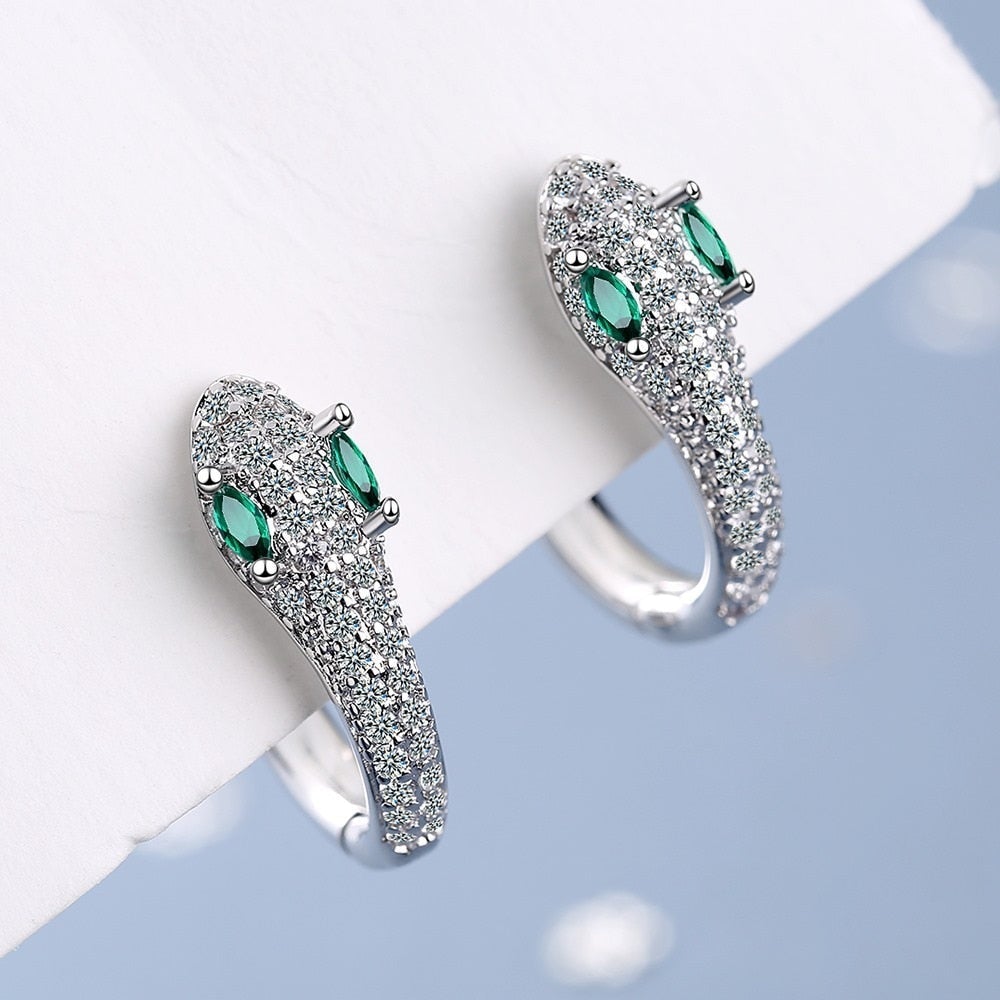 Leila - Snake Earrings in 925 Sterling Silver for Women
