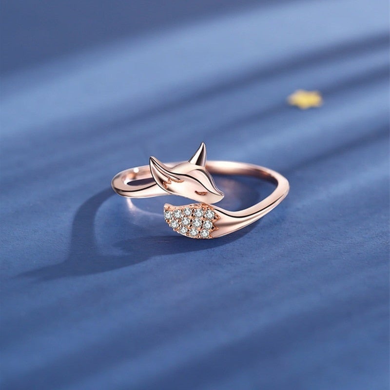 Renara Silver Fox Ring - Rose Gold and Silver Statement Ring
