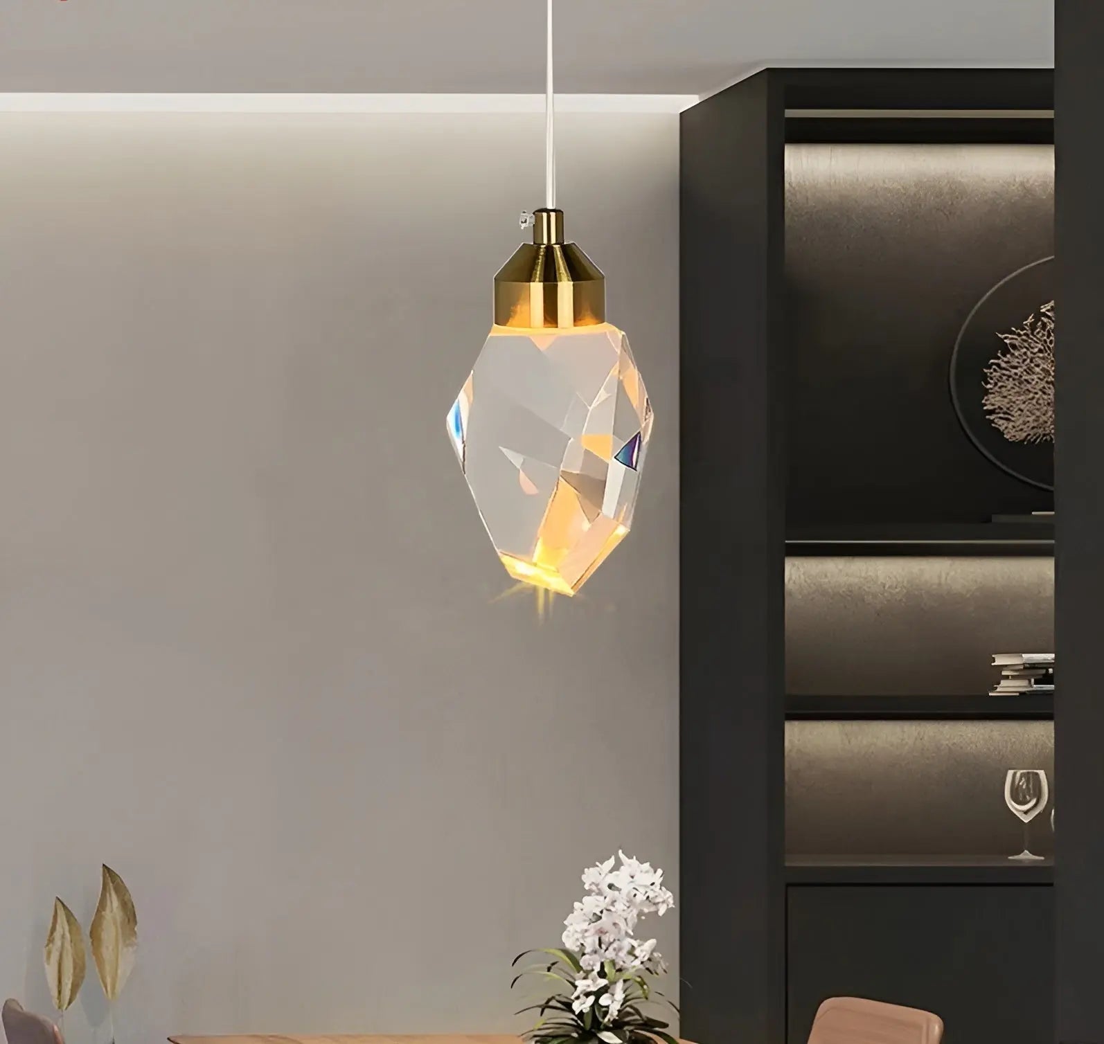 Crystal LED Pendant Lamp - Crystal Hanging Ceiling Light