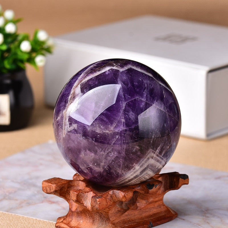 Amethyst Globe - Hand-Polished Amethyst Sphere for Home Decor