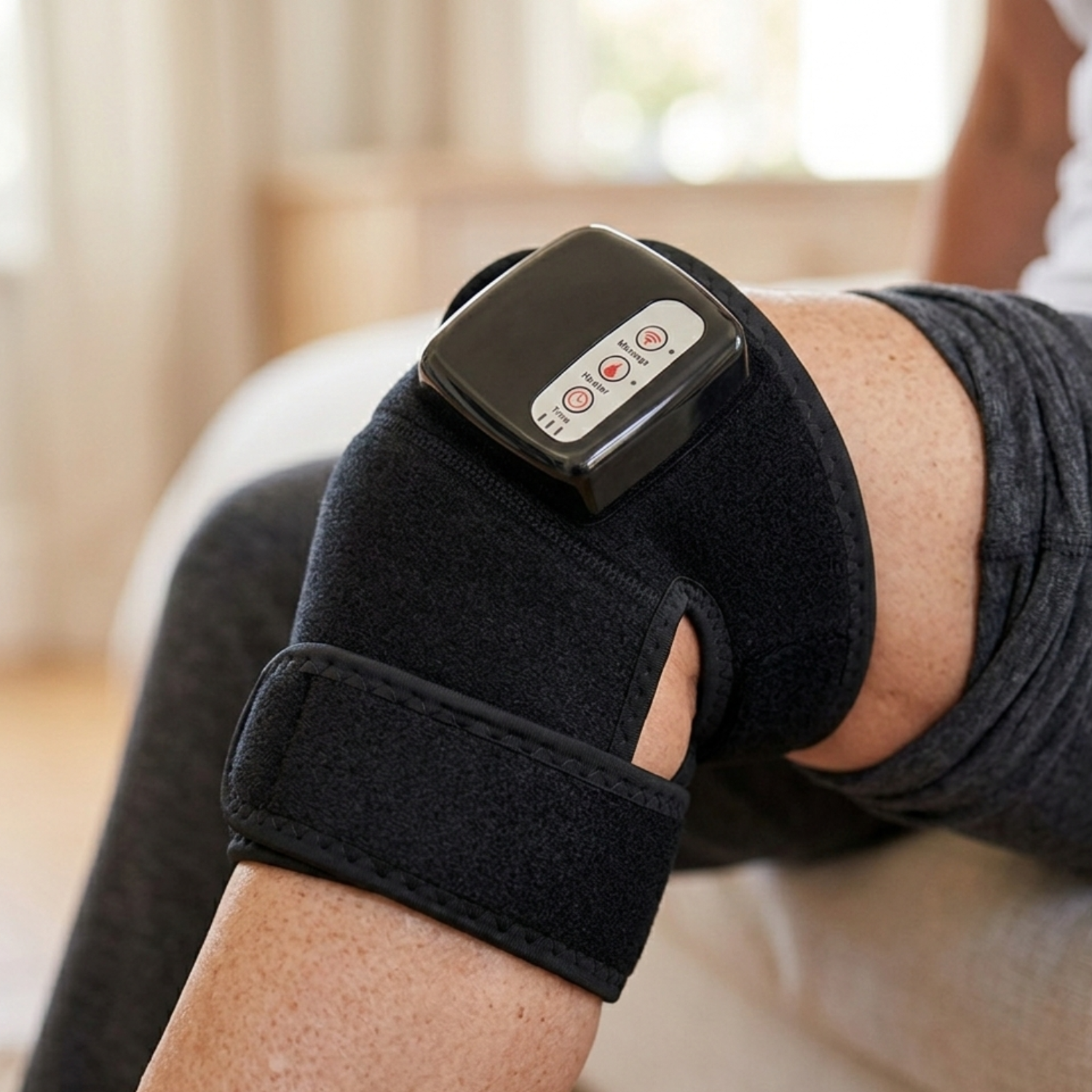 Heated Knee Massager - Adjustable Heat and Vibration for Pain Relief 0