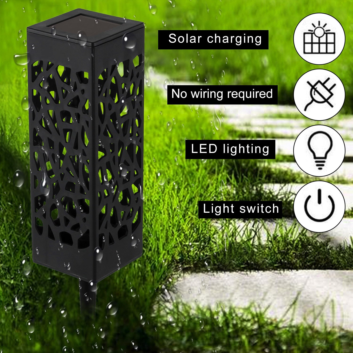 Luxury Solar Garden Lamps - Flame Effect Lanterns