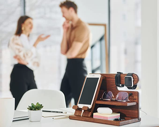 WoodDock – Stylish Wooden Desk Organiser