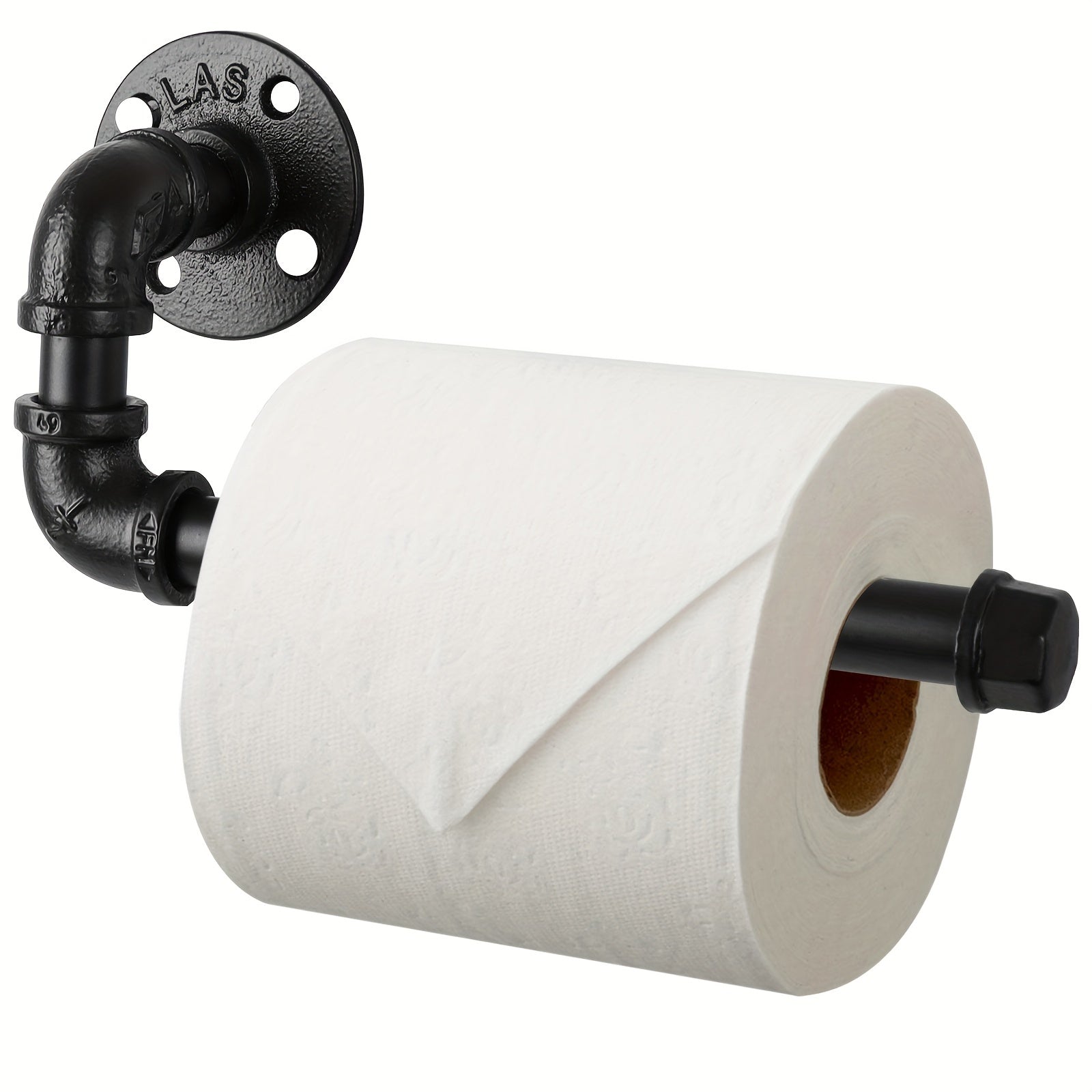 Industrial Pipe Style Toilet Paper Holder with Solid Cast Iron | Space-Saving Design for Charming Bathrooms 3