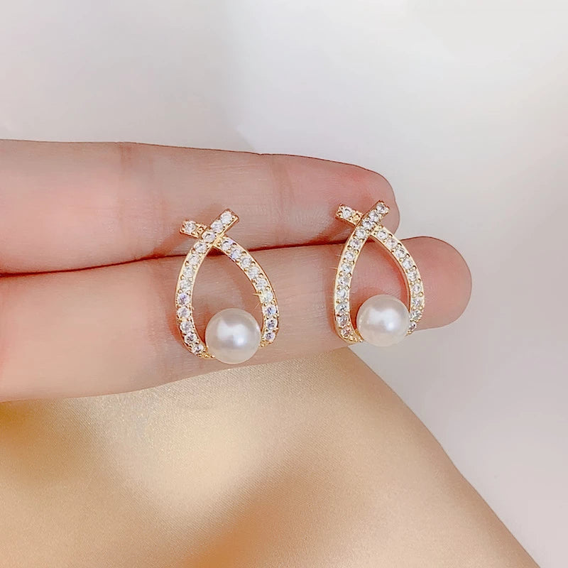 Marie - Glitter Pearl Earrings for Women