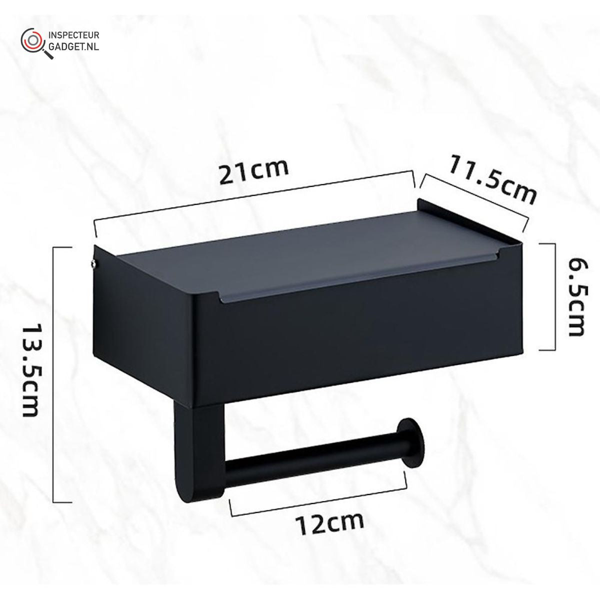 Toilet Steel Deluxe - Steel Toilet Roll Holder & Shelf