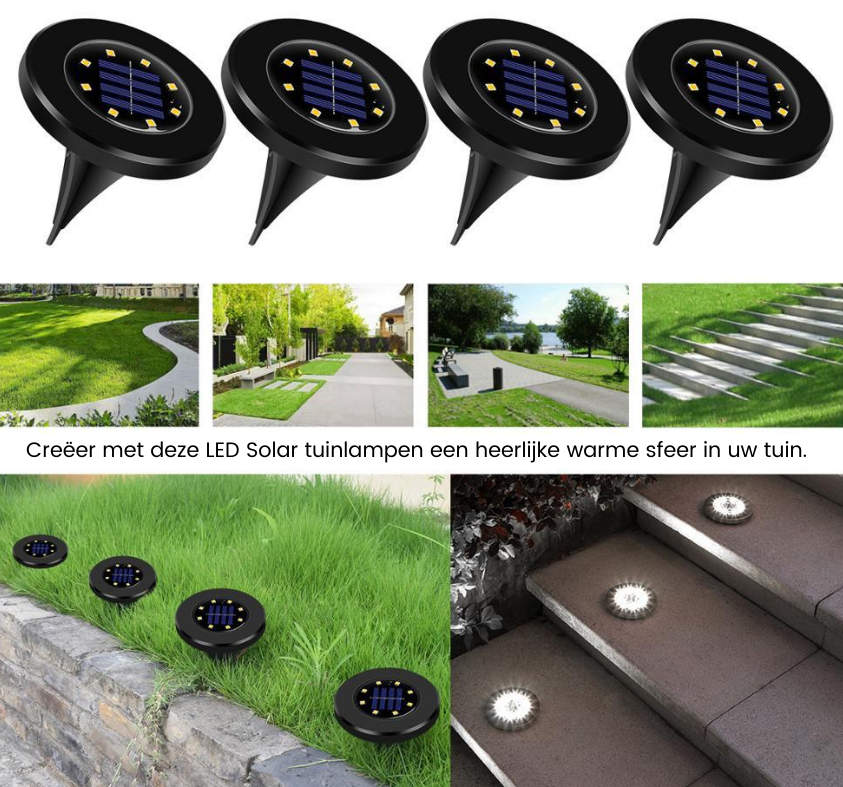 LED Solar Garden Lamps Deluxe - Black Edition