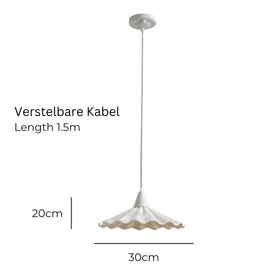 White Ceramic Ribbed Pendant Lamp