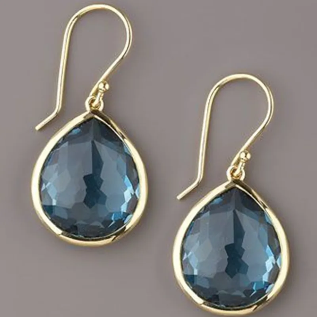 Amara - Blue Crystal Drop Earrings for Women