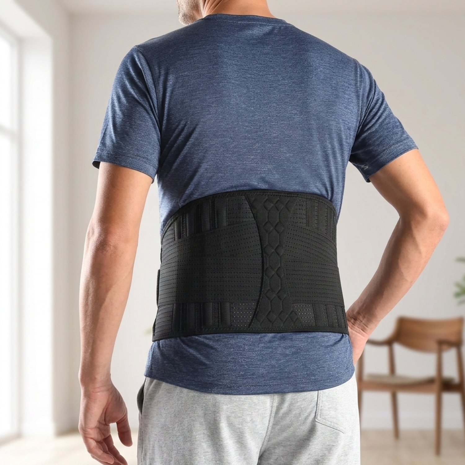 Lumbar Support Brace - Adjustable Back Support Belt for Lower Back Pain Relief and Posture Improvement 0