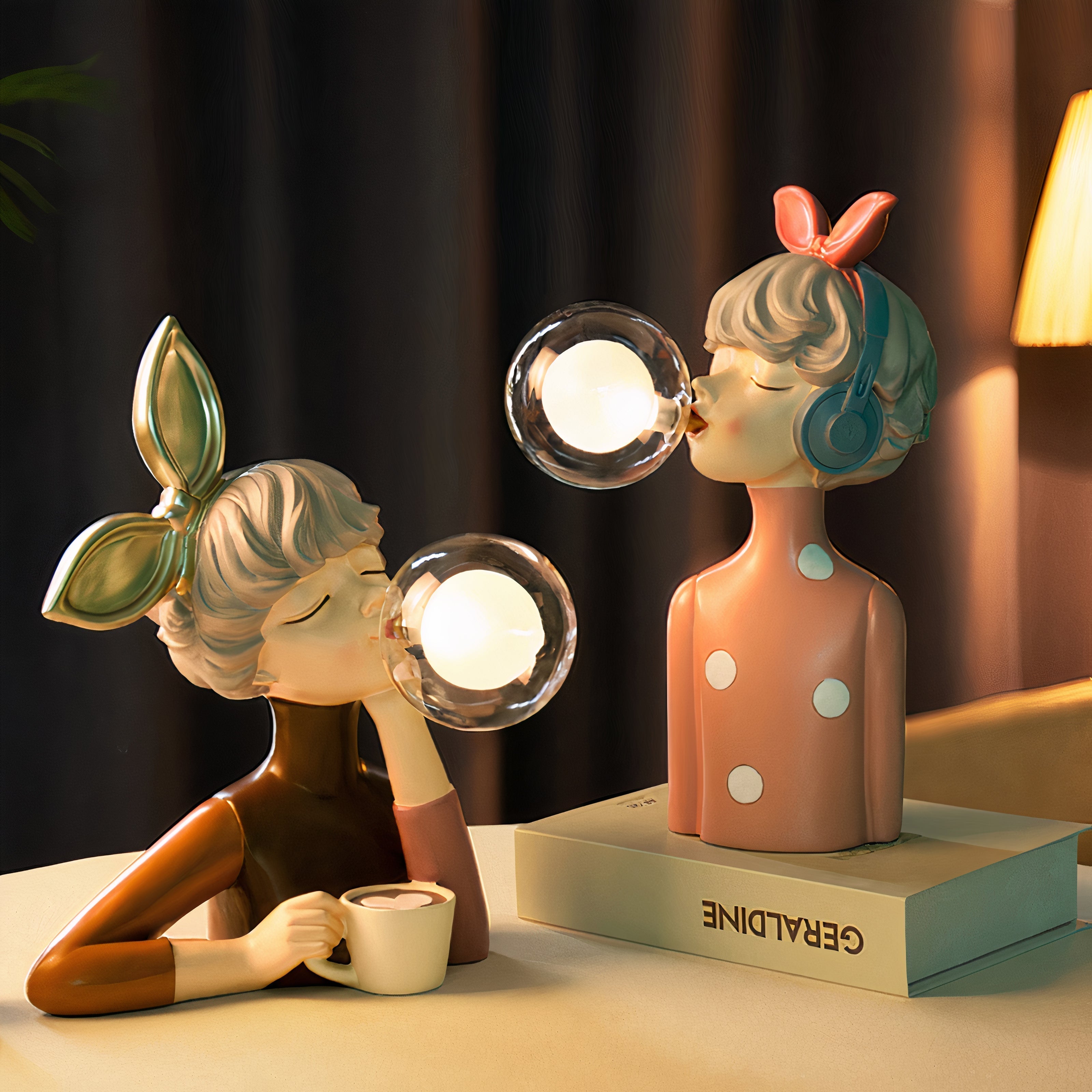 LuminaraCraft | Elegant Handcrafted Wood Table Lamp for Bedroom Decor 3