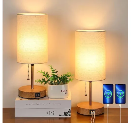 Luminara | Modern Minimalist Gray Table Lamp with USB Charging Ports 6