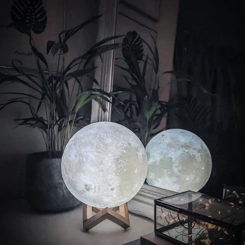 Lunar Light | 3D Moon Lamp with Touch Control & Wireless Design | Create a Soothing Atmosphere 3