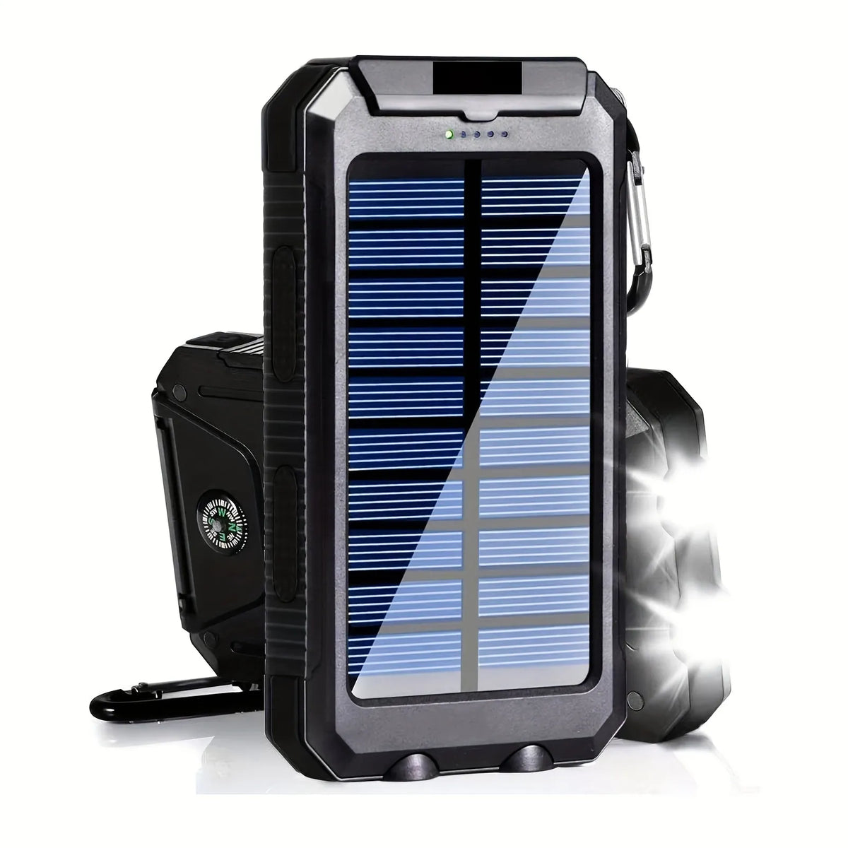 PowerFlash Portable - Solar Rechargeable Power Bank with LED Flashlight