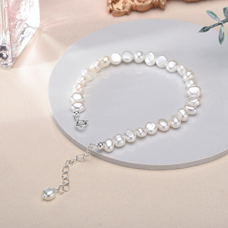 PearlGlow Bracelet - Silver Freshwater Pearl Bracelet
