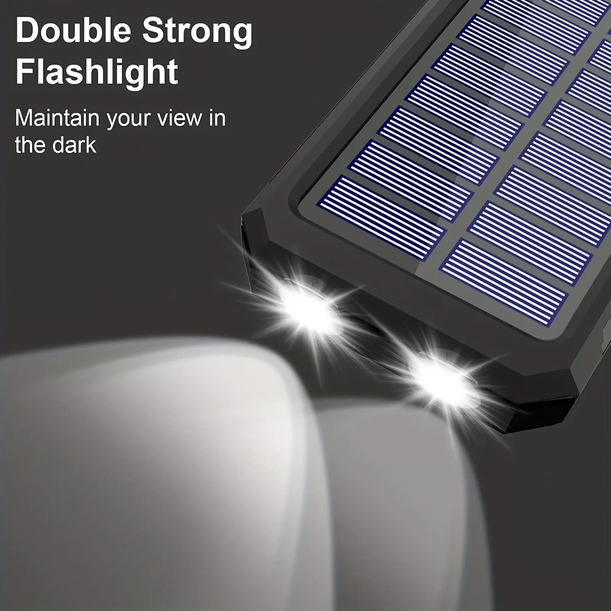 PowerFlash Portable - Solar Rechargeable Power Bank with LED Flashlight