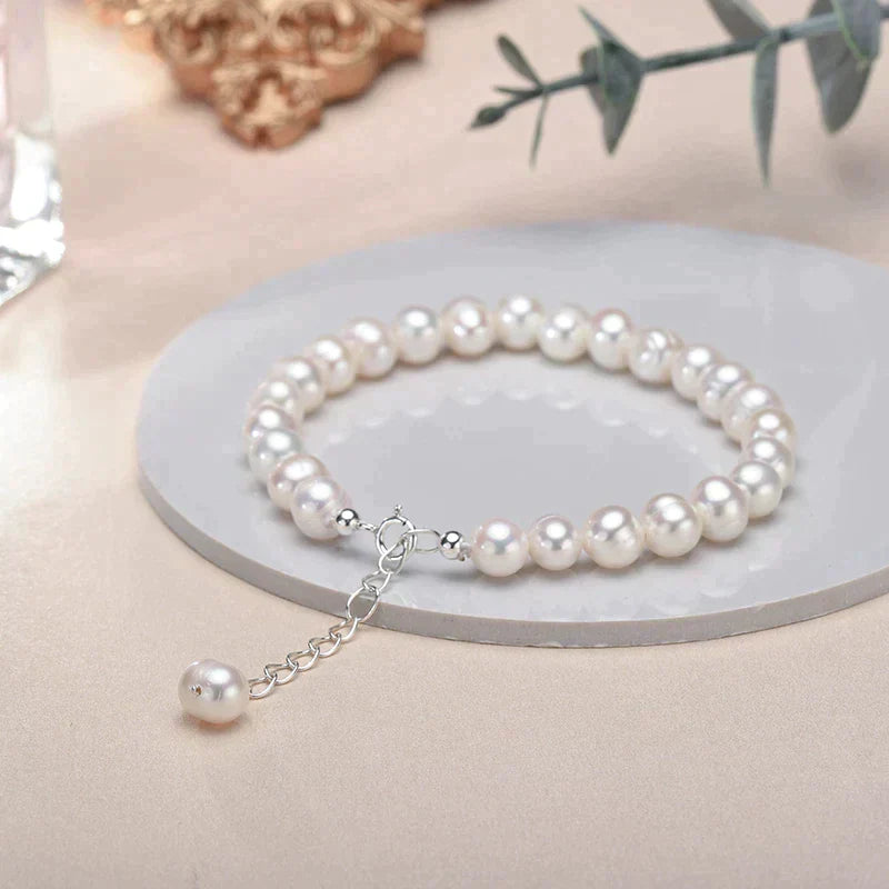 PearlGlow Bracelet - Silver Freshwater Pearl Bracelet