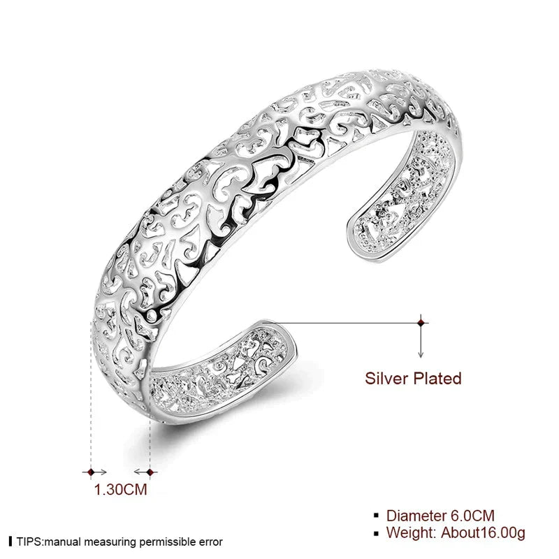 Silver Filigree - Cuff Bracelet for Women