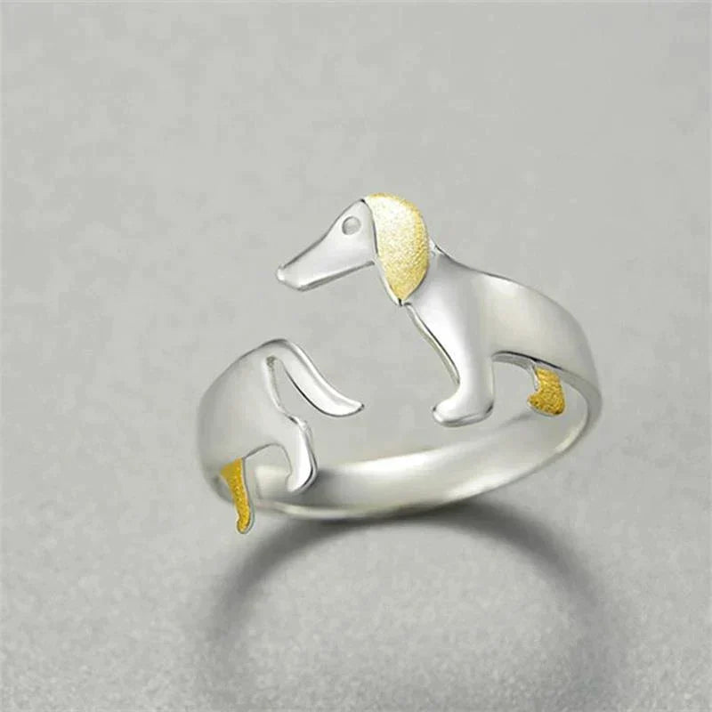 Dachshund Ring - Adjustable Silver Ring for Dog Lovers