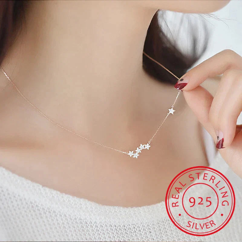 StarGleam Necklace - Silver Star Crystal Necklace