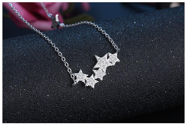 StarGleam Necklace - Silver Star Crystal Necklace