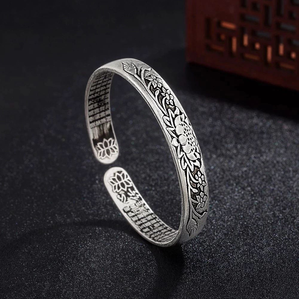 SerenitySilver Bracelet - Sterling Silver Lotus Bracelet