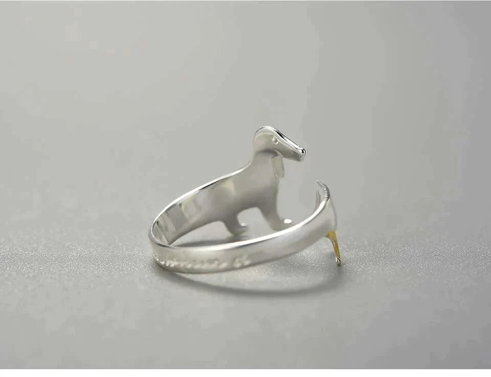 Dachshund Ring - Adjustable Silver Ring for Dog Lovers