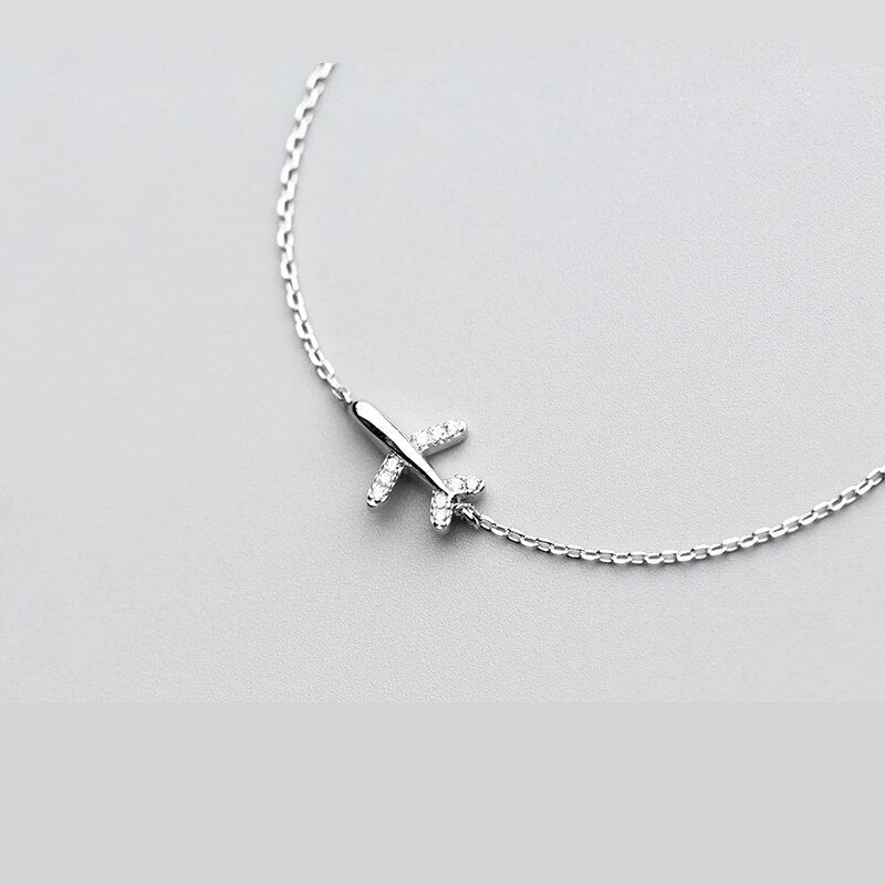 SkyFly Bracelet - Sterling Silver Airplane Travel Bracelet