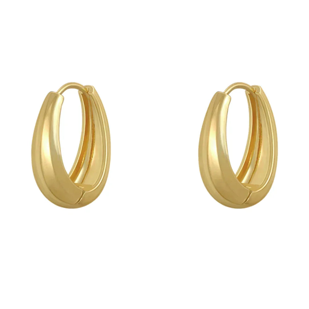 Gold Hoop Earrings - Classic 18k Gold-Plated Round Hoops