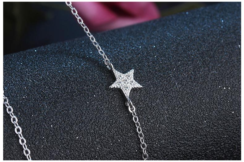 StarGleam Necklace - Silver Star Crystal Necklace