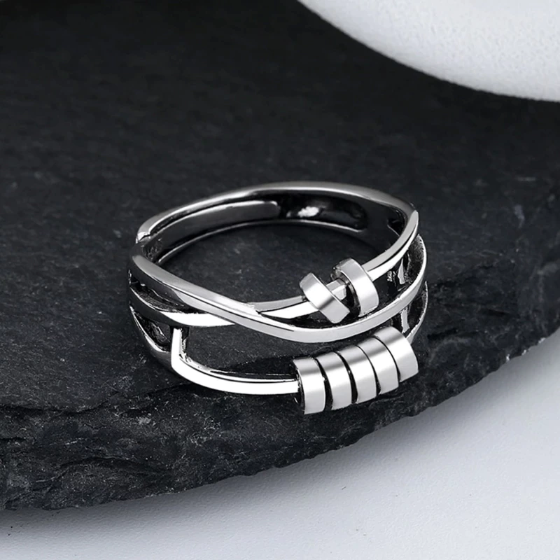 Anti-Anxiety Ring - Adjustable Sterling Silver Fidget Ring