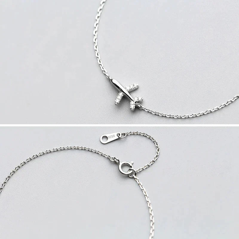 SkyFly Bracelet - Sterling Silver Airplane Travel Bracelet