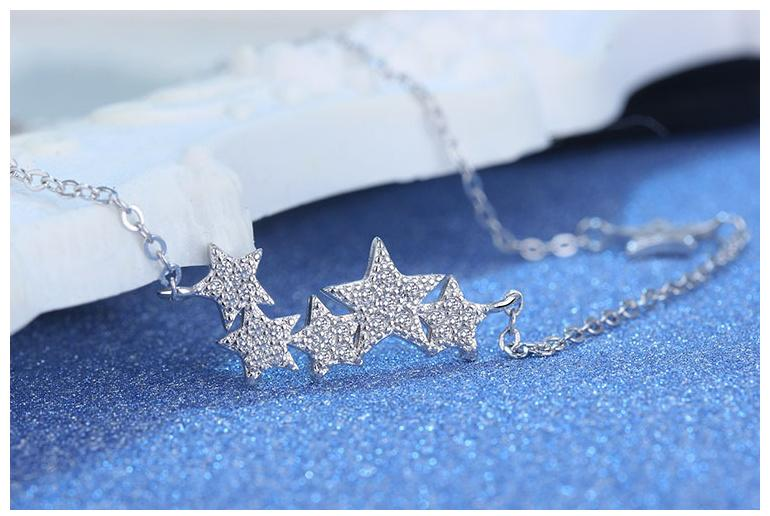 StarGleam Necklace - Silver Star Crystal Necklace