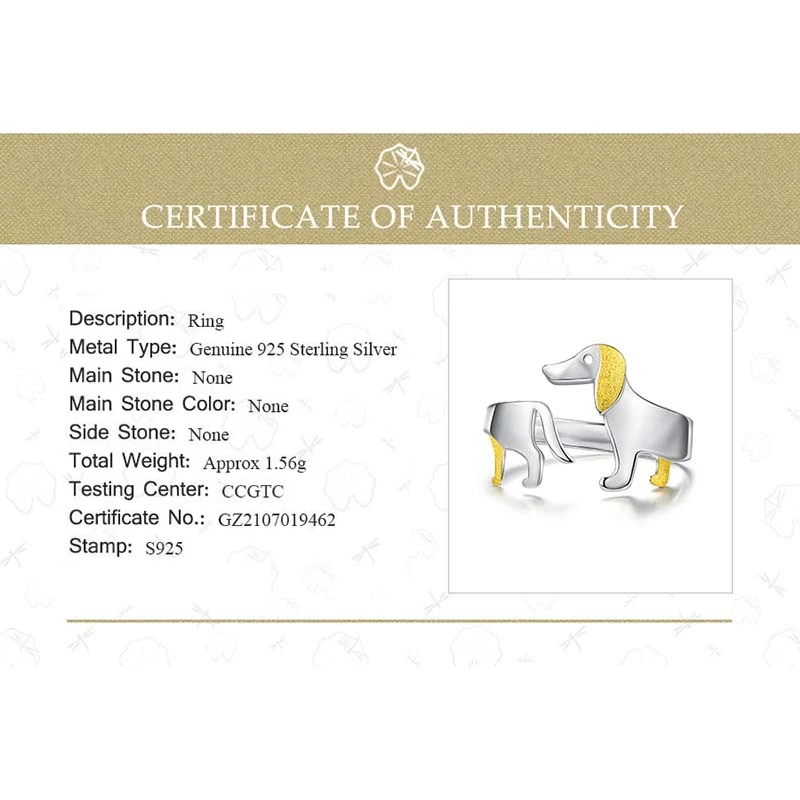 Dachshund Ring - Adjustable Silver Ring for Dog Lovers