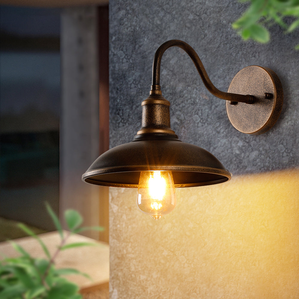Alessio - Vintage Antique Brass Outdoor Wall Lamp (IP65)