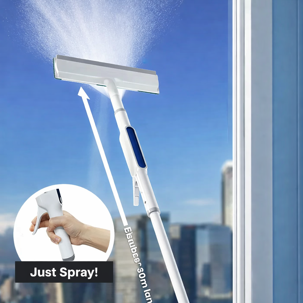 Maison Elmora | 3-in-1 Window Cleaner with Telescopic Handle & Rotating Head | Efficient Design for Spotless Surfaces 1