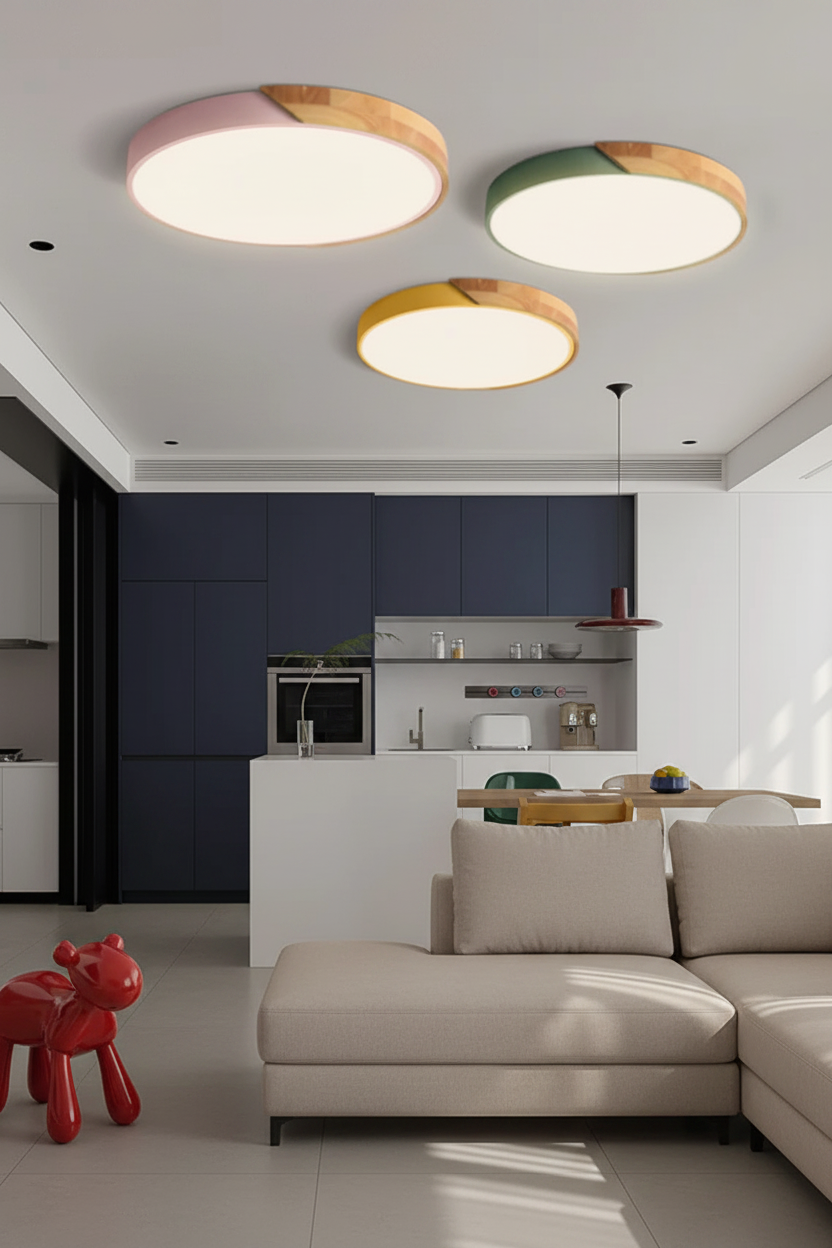 Maison Elmora | LED Ceiling Light with Natural Wood Finish | Elegant Scandinavian Design for Cozy Ambiance 1