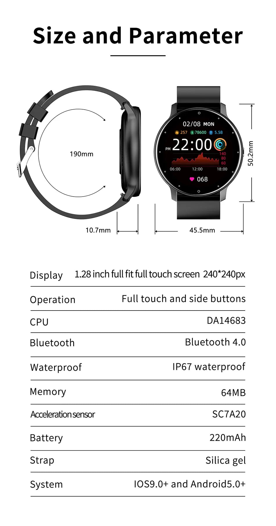 ActiveTrack Smartwatch - Stylish Fitness Tracker for Performance